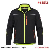 Черно работно софтшел яке Strauss e.s.Motion 2020 с висока видимост | #65512