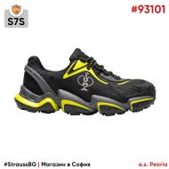 Черни защитни трекинг обувки S7S Strauss e.s. Peoria low със сигнално жълто | #93101